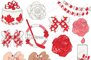 Canada Day Clipart, a Seasonal Illustration by GlamArtZhanna (Thumbnail 3 of 3)