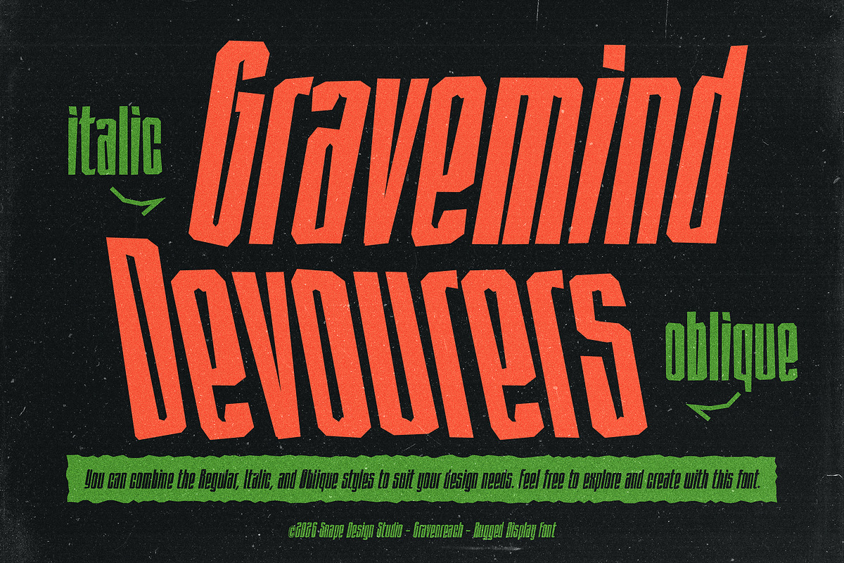 Gravenreach - Rugged Display Font, a Sans Serif Font by Snape Design Studio (Photo 8 of 12)