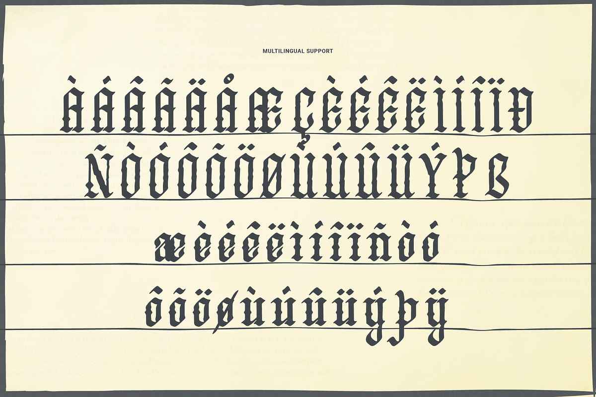 Mayhart Windah Blackletter Typeface, a Blackletter Font by Denustudios (Photo 11 of 12)