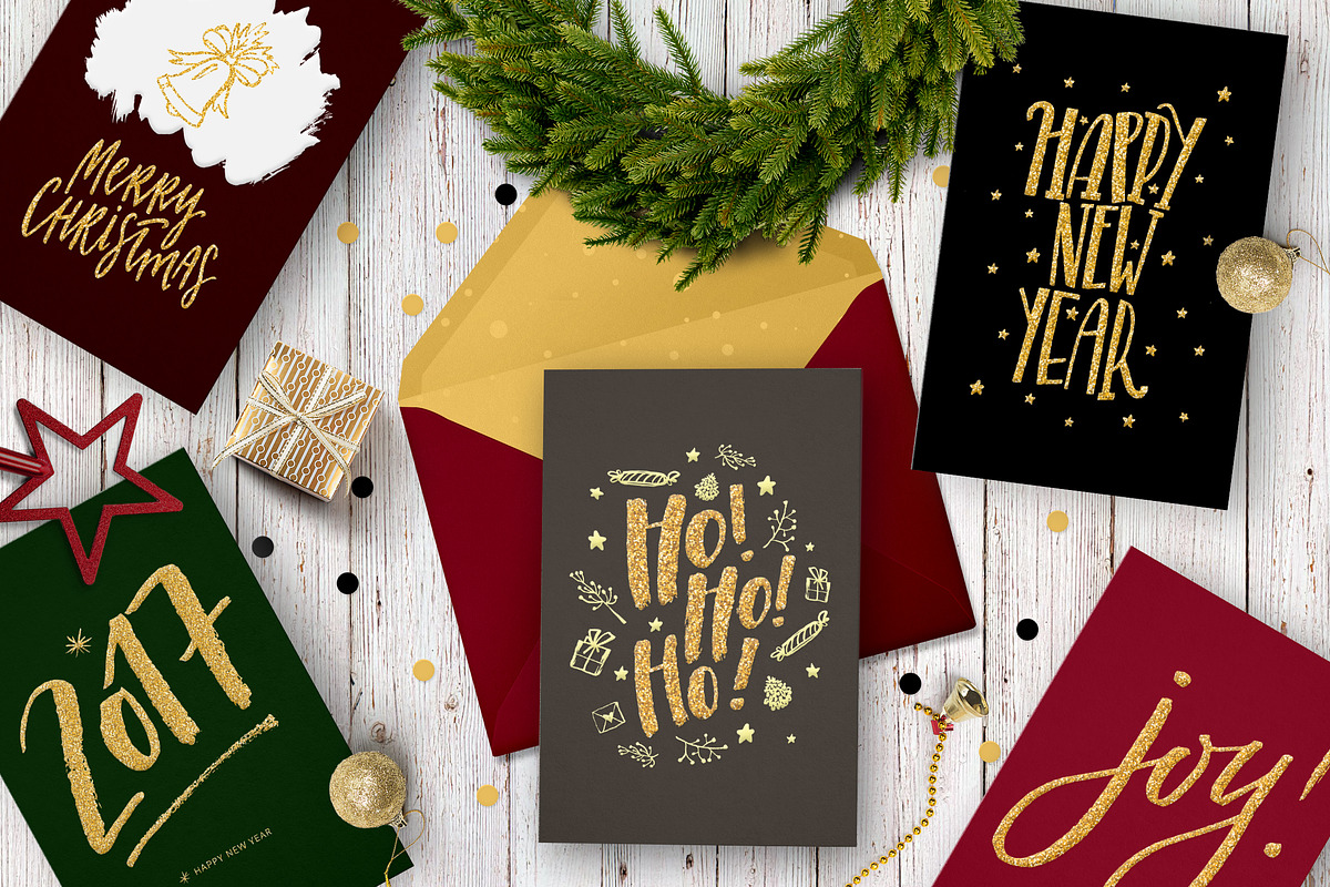Merry Christmas | 5 festive cards, a Card Template by Spencerian Sisters (Photo 1 of 5)