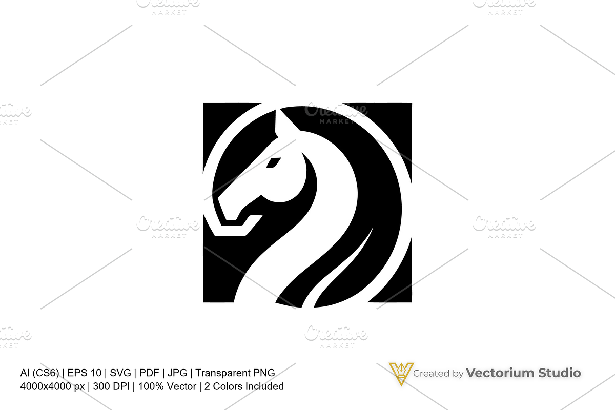 Horse Chess Piece Logo, a Branding & Logo Template by Vectorium Studio (Photo 1 of 3)