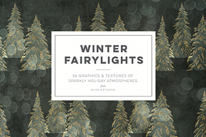 36 Winter Fairy Lights Gold Clipart