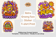 Retro Groovy Sticker T-Shirt Prompts, a Seasonal Illustration by Print Haven Mochi Vintage (Thumbnail 4 of 8)