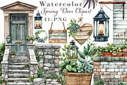 Watercolor Spring Door Clipart, an Illustration by Libby Wishes (Thumbnail 1 of 7)