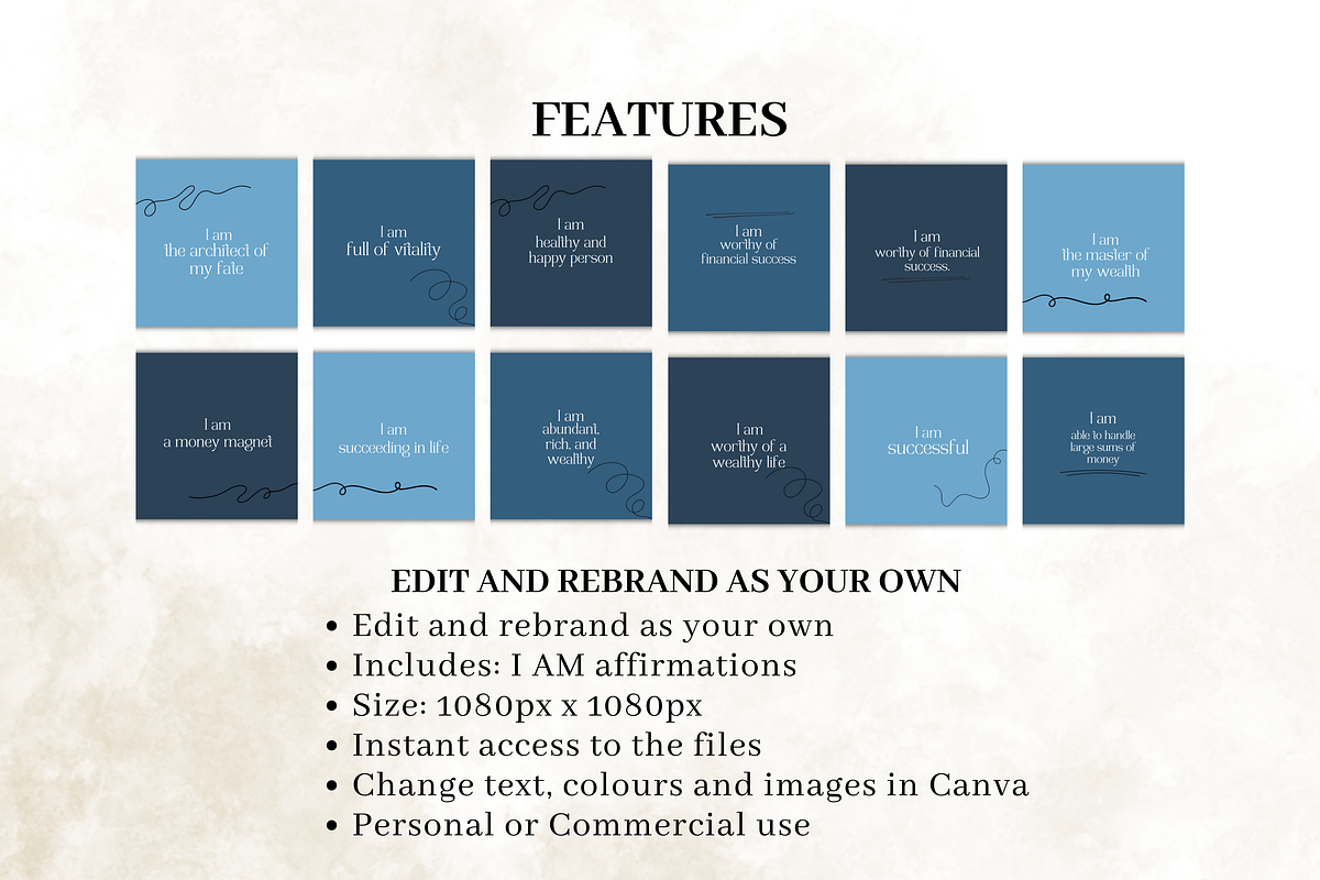 Affirmation Card of Deck Template, a Templates & Theme by Digital By Nikoleta (Photo 6 of 10)