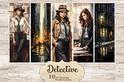 Detective Printable Paper Bookmark, a Person Illustration by GlamArtZhanna (Thumbnail 2 of 3)