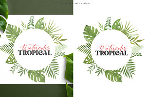 Watercolor Tropical Art Set