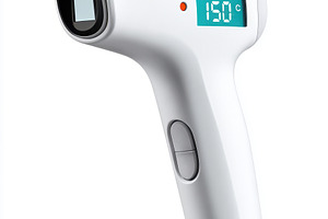 Modern infrared thermometer with digital display, a Technology Photo by AlyaAnd