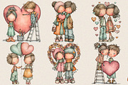 Quirky Couple Valentine Clipart Bun, an Illustration by SVGArt (Thumbnail 2 of 8)