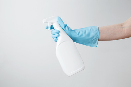 Cleaning supplies branding mockup, ready for a productive and satisfying spring