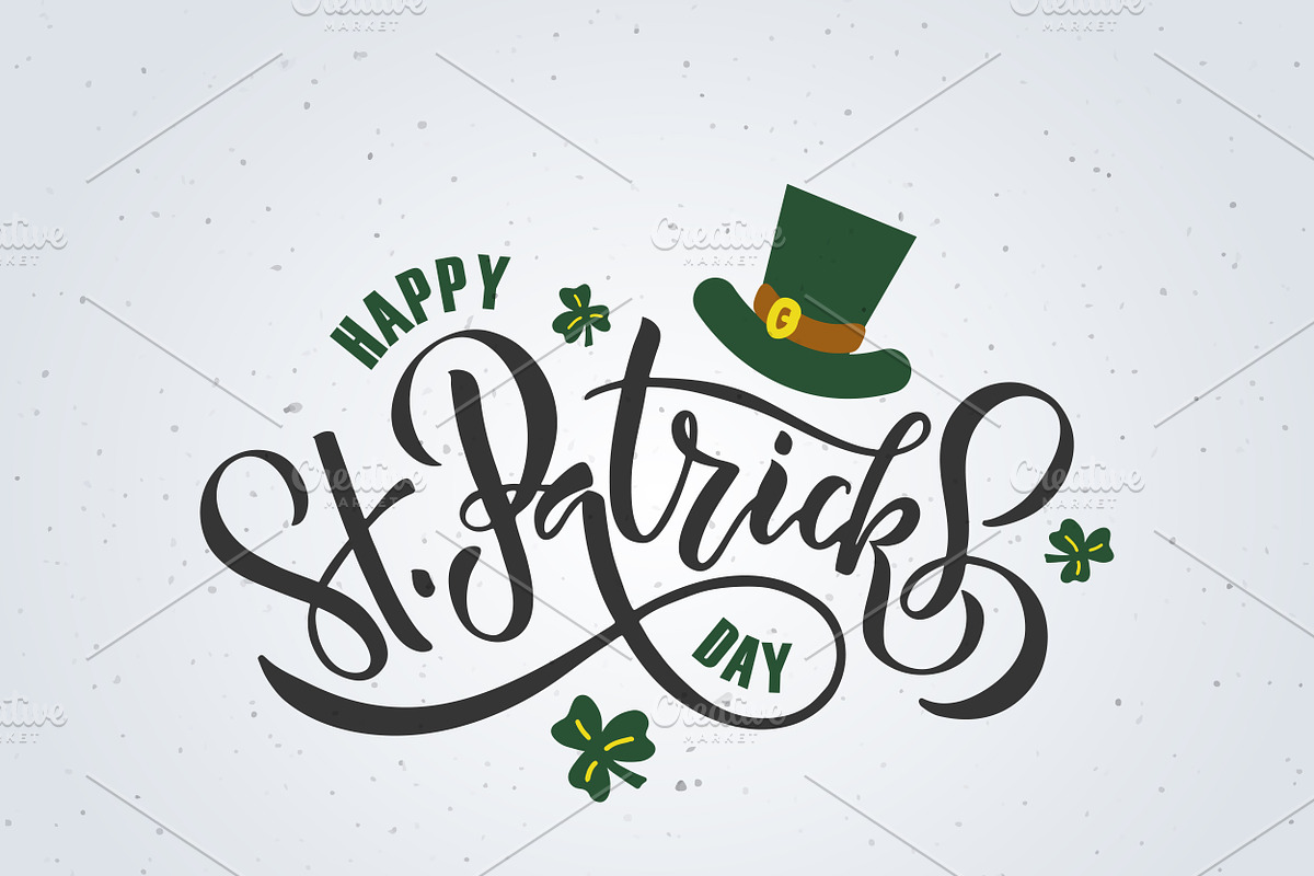 St. Patrick's Day Lettering Poster, a Poster Template by Svetlana Kurako