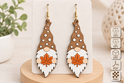 Fall Gnome Earrings Laser Cut SVG, a Seasonal Illustration by Canvas Craft (Thumbnail 1 of 5)