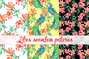 Watercolor tropical pattern