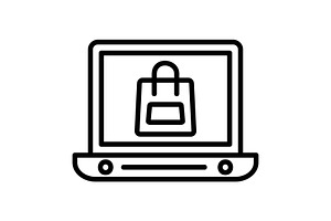 Shopping Online Line Icon, an Icon by Pexelpy