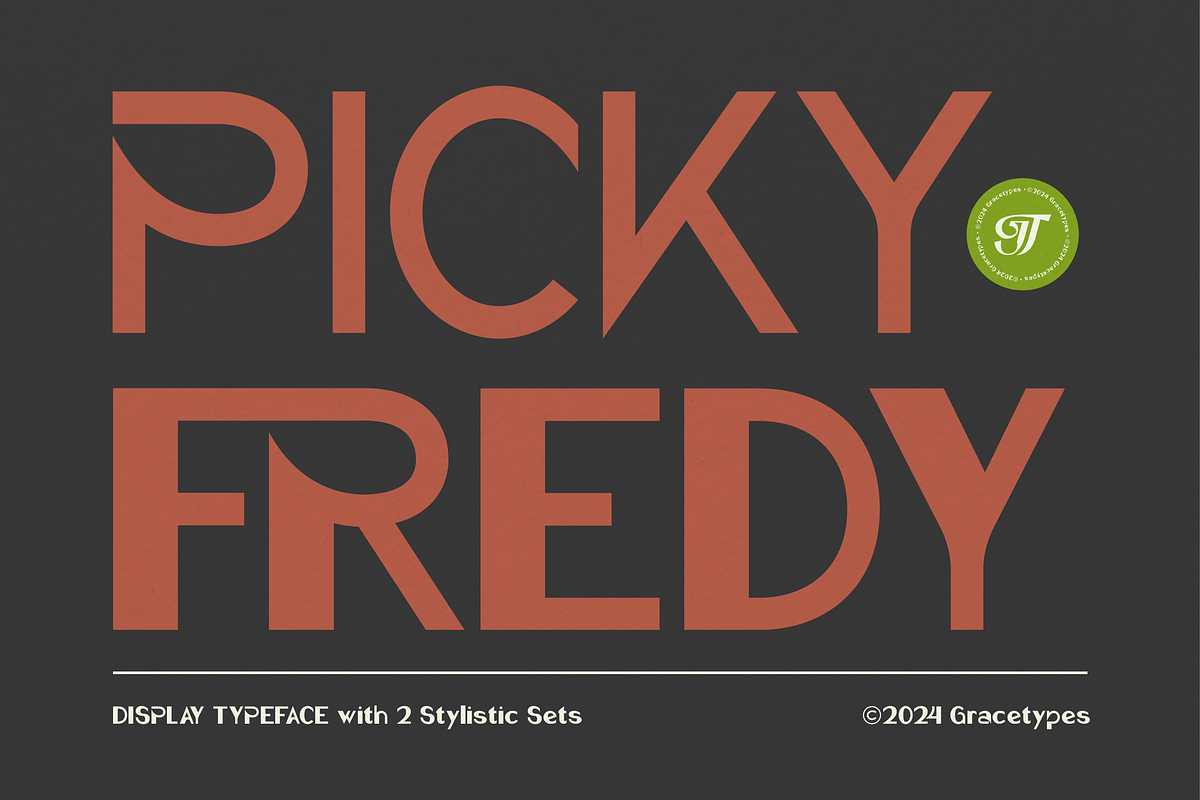 Picky Fredy | Display Typeface, a Sans Serif Font by gracetype_studio (Photo 1 of 12)