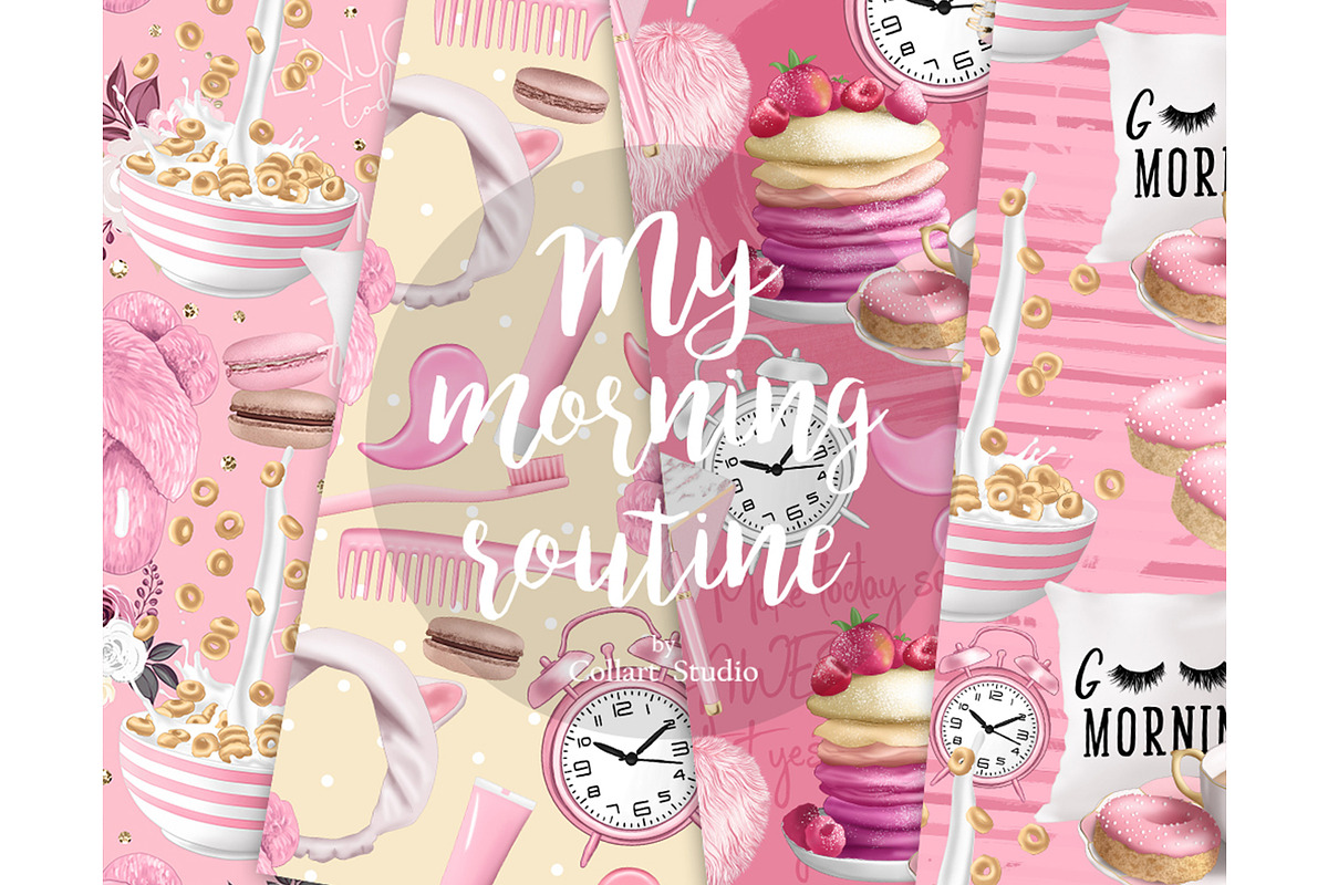 Breakfast digital paper, morning, a Pattern Graphic by Collart Studio (Photo 2 of 6)
