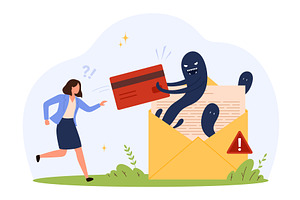 Phishing Email Scam Stealing Credit, a Technology Illustration by Flashvector