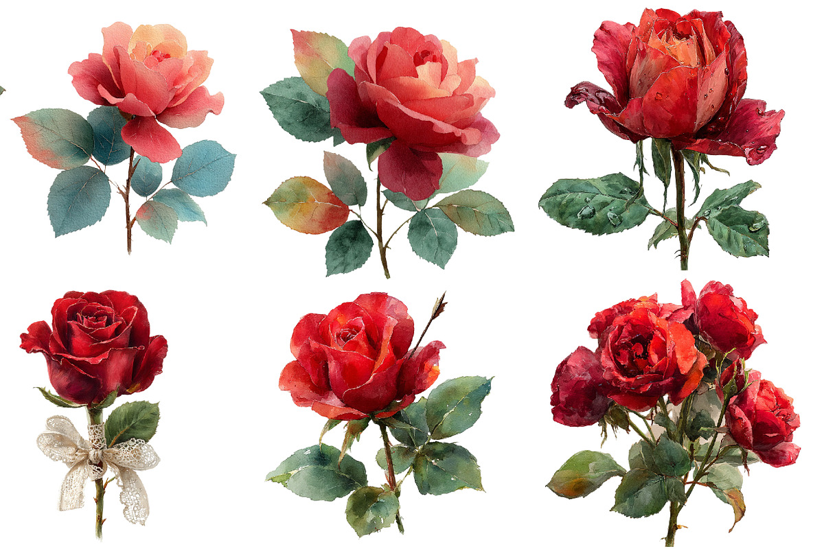 Valentines Rose Clipart, an Illustration by Designworld (Photo 2 of 5)