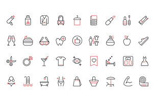 Beauty & cosmetics icons, an Object Illustration by Lemberg Vector