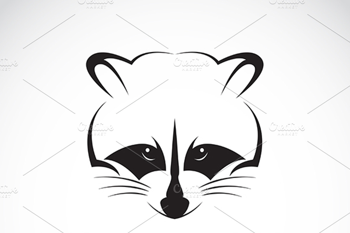 Vector of raccoon face design., an Icon by yod67