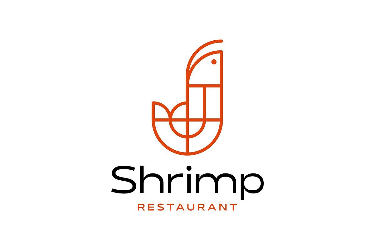 Shrimp Prawn Lobster Outline Logo, a Branding & Logo Template by Buqancreative (Photo 1 of 4)