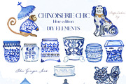 Chinoiserie Blue Watercolor, a Decorative Illustration by LABFcreations (Thumbnail 2 of 10)