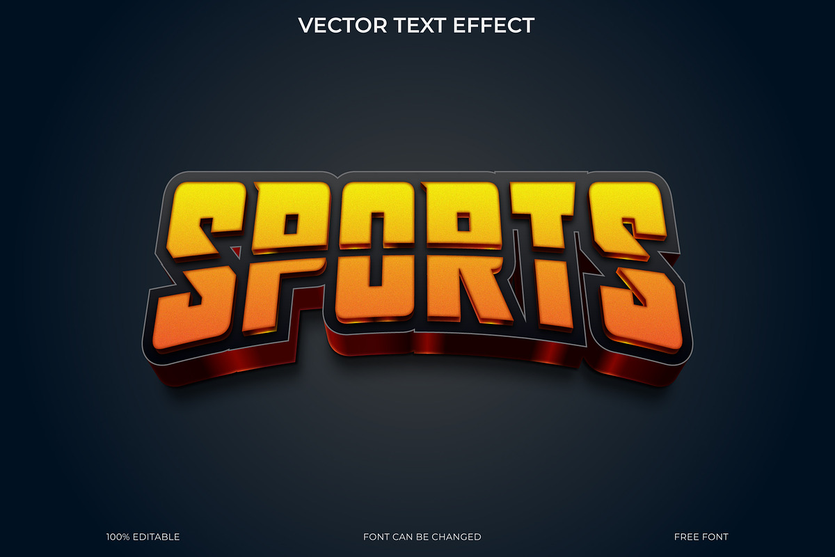 3D Sports Text Effect EPS Vector, an Action Add-On by Imamul001