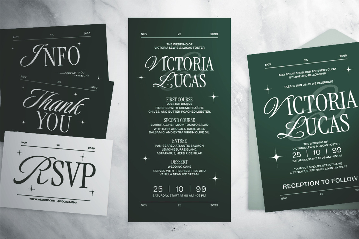 Green & White Minimalist Wedding, an Invitation Template by The Good Store (Photo 4 of 4)