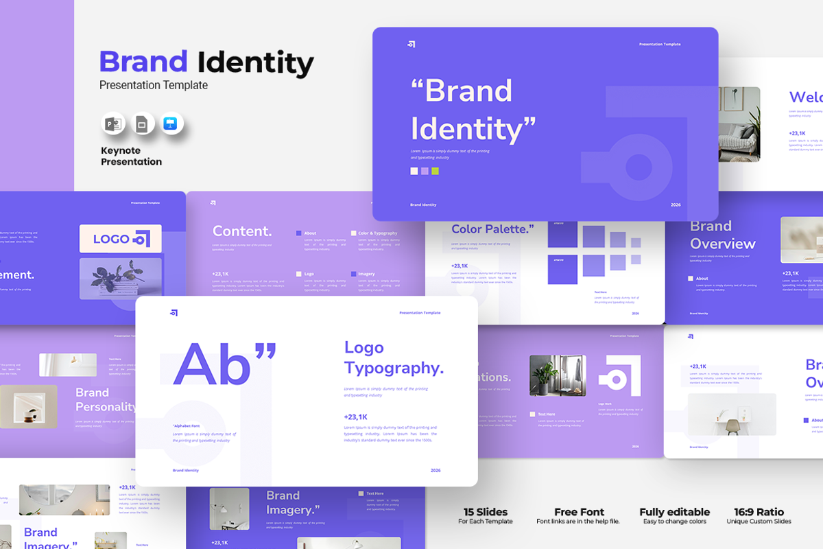 Brand Identity - Keynote Template, a Presentation Template by QR Design Studio (Photo 1 of 3)