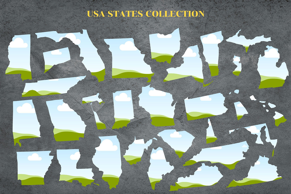 52 Canva Frames of USA States & USA, a Templates & Theme by Adalin Shop (Photo 3 of 8)