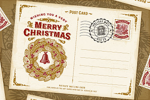 Vintage Merry Christmas Postcard