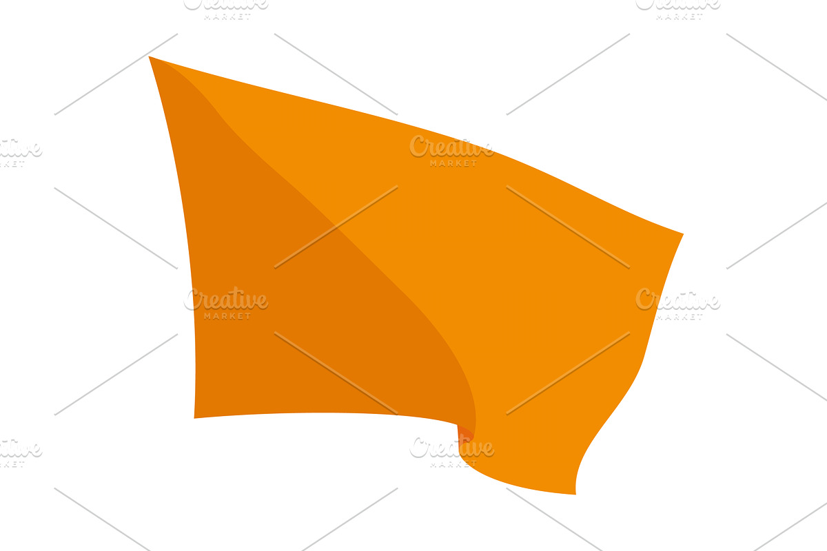 Waving flag. Orange flag, an Object Illustration by Things for designers