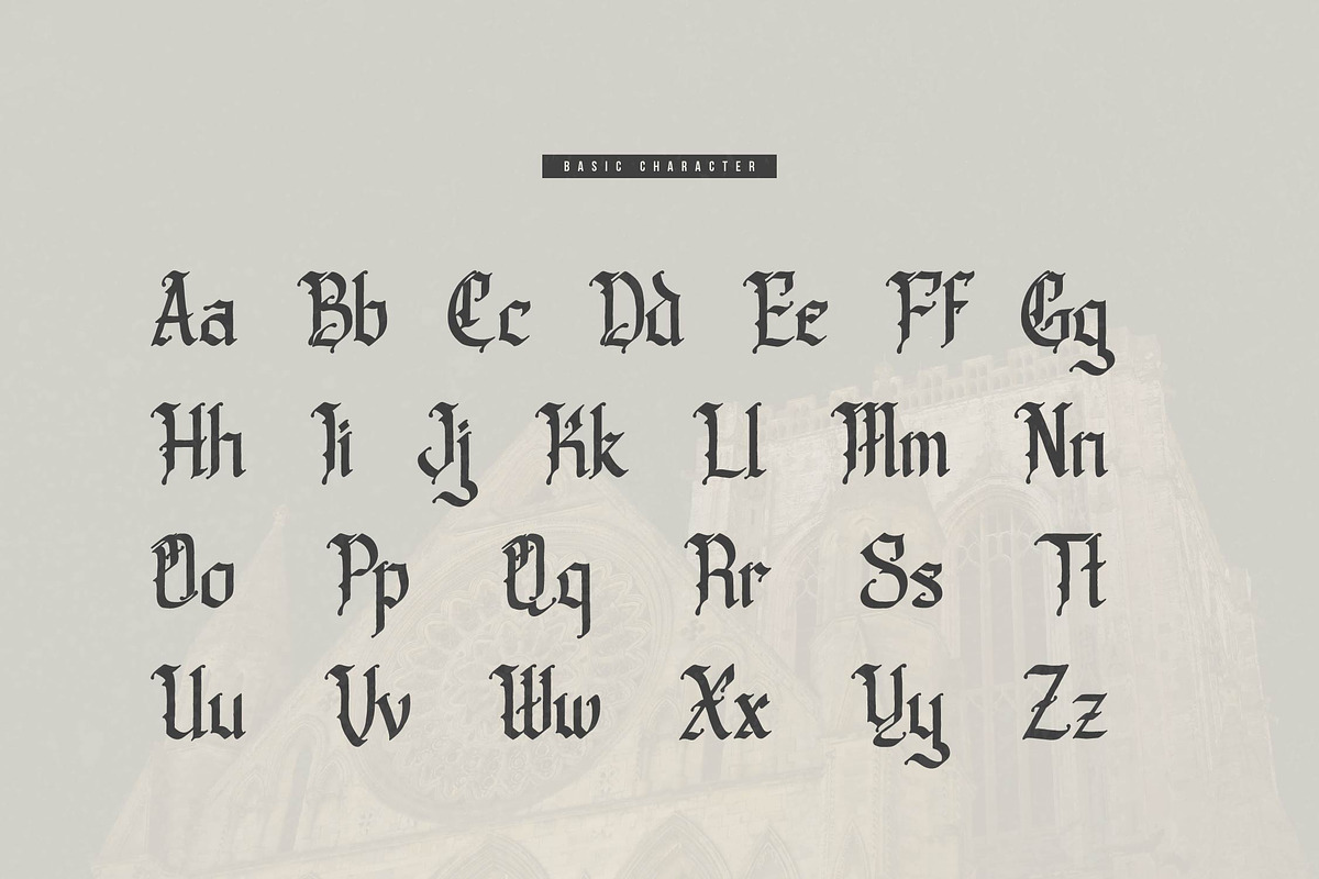 Old Gangstriad Blackletter Typeface, a Blackletter Font by Denustudios (Photo 10 of 14)