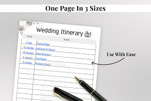 Wedding Itinerary, Wedding Budget