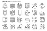 Square line icons, an Outline Icon by Howcolour (Thumbnail 81 of 85)