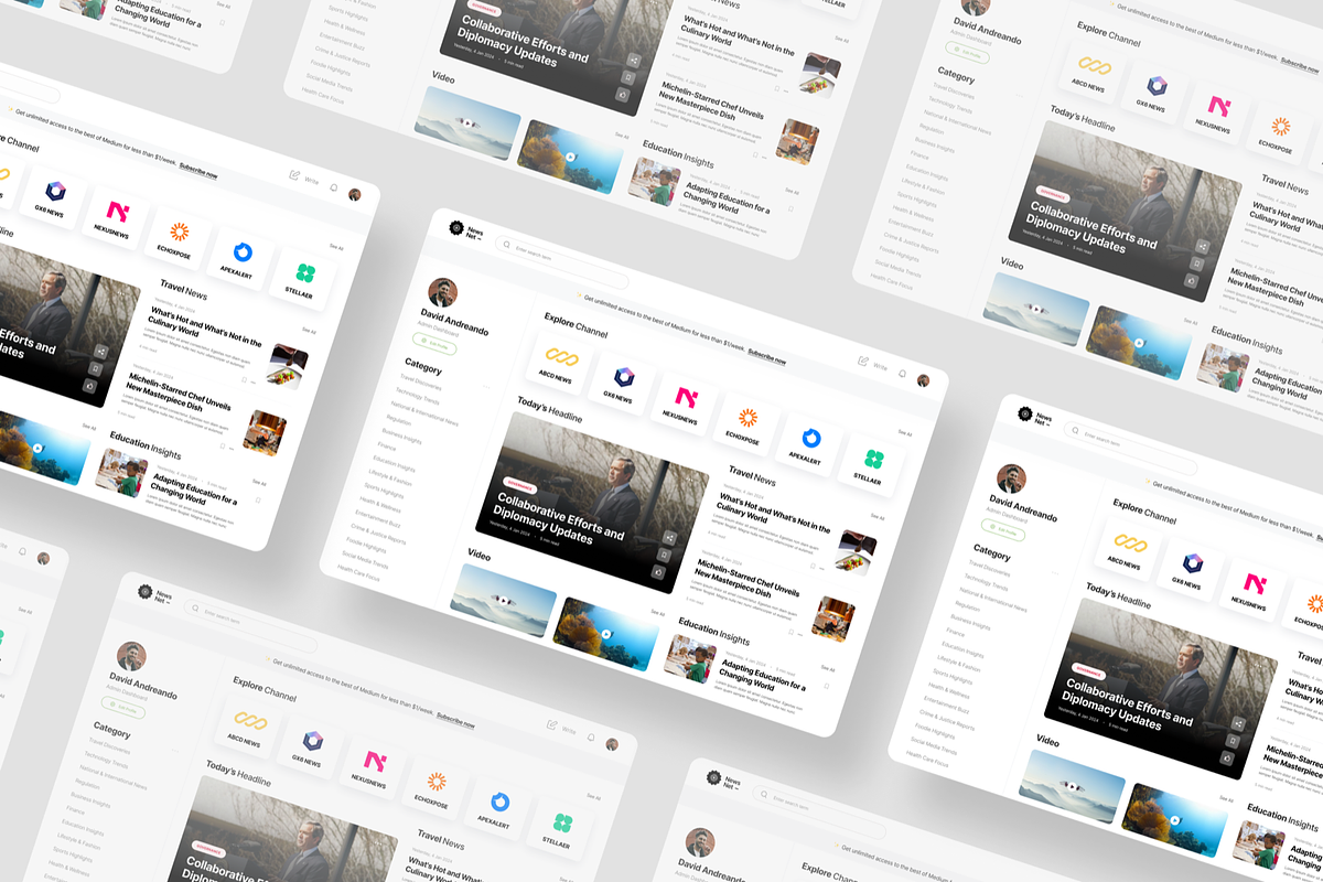 NewsNet - News Dashboard Dashboard, a Websites & App Template by SquidPixey (Photo 4 of 5)