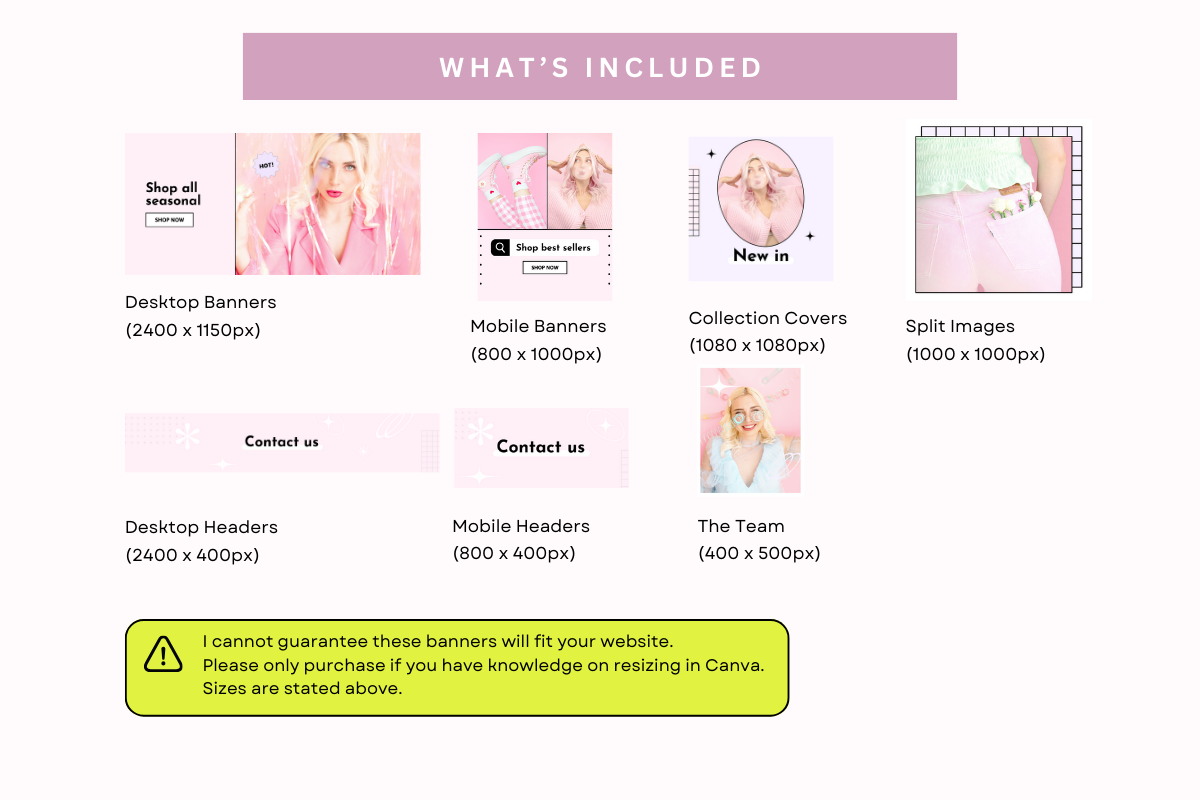Blush Pink Shopify Website Banners, a Shopify Template by Template Twist Shop (Photo 4 of 5)