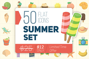 Summer icons set