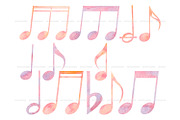 Watercolor musical notes clipart, an Object Illustration by ArtfulStudio (Thumbnail 3 of 8)