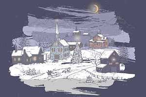 Holiday Village Christmas Card