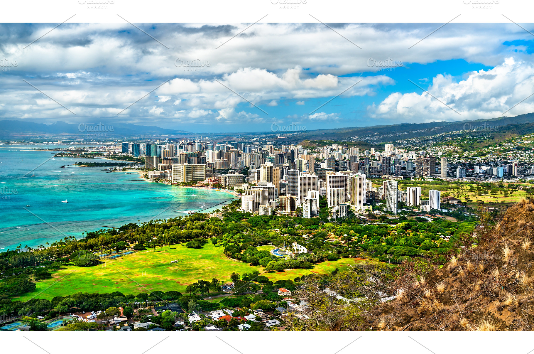View of Waikiki in Honolulu city, a Nature Photo by Leonid Andronov