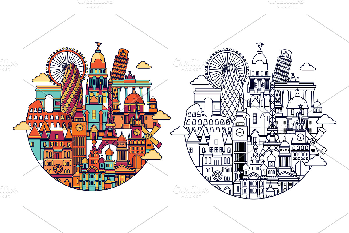 Europ famous cities, an Illustration by LisaKolbasa (Photo 9 of 9)