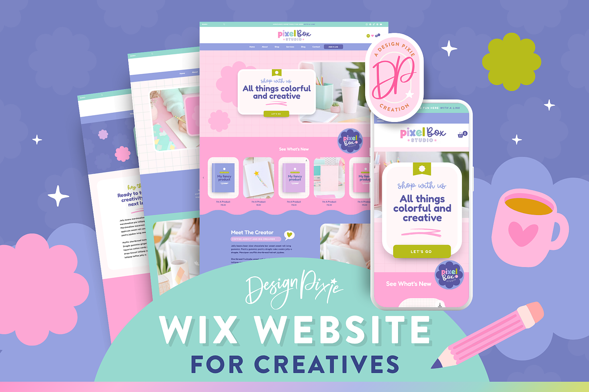 Wix Website Template | Cute Creative, a Wix Template by Design Pixie (Photo 1 of 8)