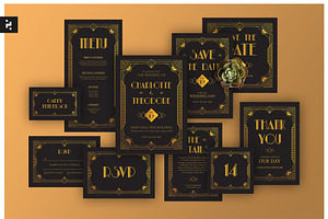 Elegant Artdeco Wedding Suite, an Invitation Template by Neermana