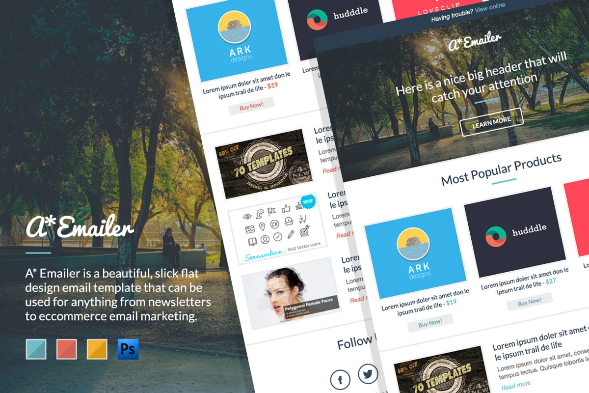 A* Email Template - PSD, an Email Template by Jurassic Themes