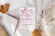 Pink Bow Baby Shower Invitation Temp, an Invitation Template by Snapybiz (Thumbnail 3 of 9)