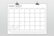 2027 8.5 x 11 Inch Calendar Template, a Stationery Template by Running With Foxes (Thumbnail 2 of 5)