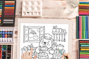 Cozy Friends New Year Coloring Book, an Illustration by one-touch (Thumbnail 5 of 9)