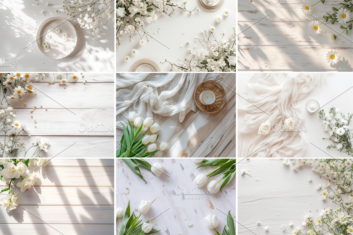 White Table Flat Lay Photo Bundle, a Background Photo by TatiMockup (Photo 3 of 8)