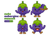 Aubergine Mascot Vector Pack, an Illustration by MEDZ (Thumbnail 4 of 5)
